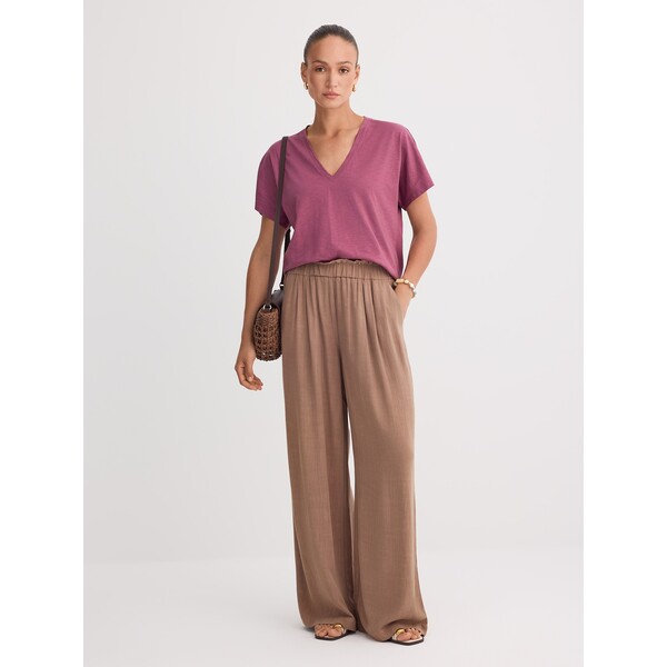 Mohito Spodnie wide leg z wiskozy i lnu 513JV-84X