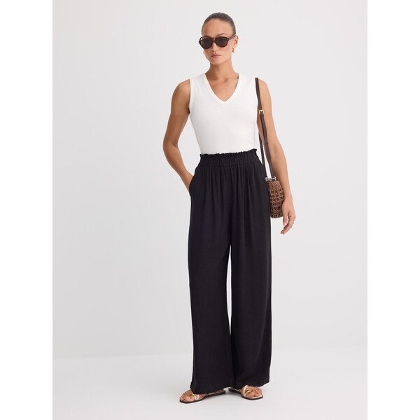 Mohito Spodnie wide leg z wiskozy i lnu 513JV-99X