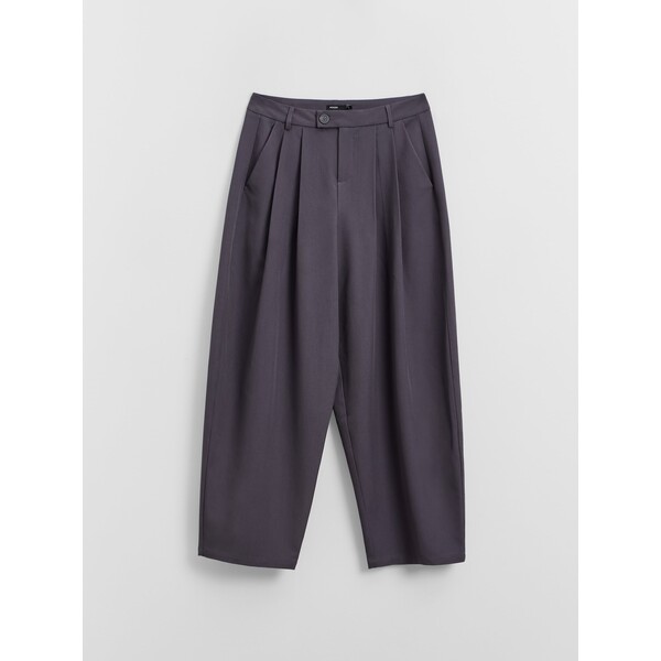 House Granatowe spodnie baggy z zakładkami 140LB-59X