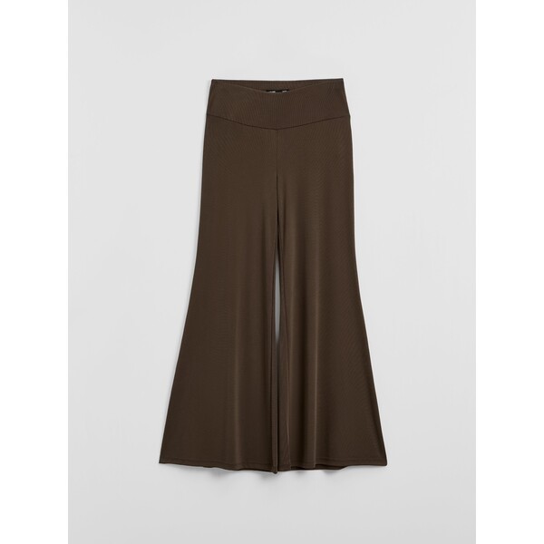House Brązowe spodnie wide leg 234KT-98X