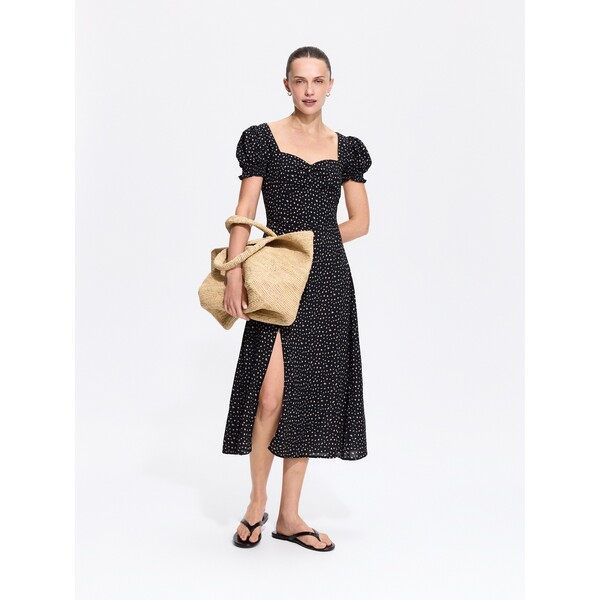 Reserved Sukienka midi w kwiaty 120JX-99P