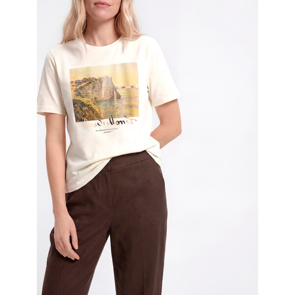Reserved T-shirt z połyskującym nadrukiem 422HT-01X