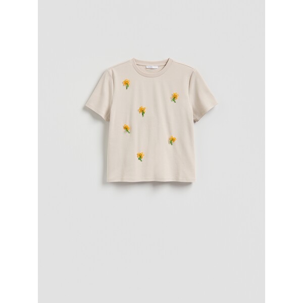 Reserved T-shirt z ozdobną aplikacją 472KL-08X