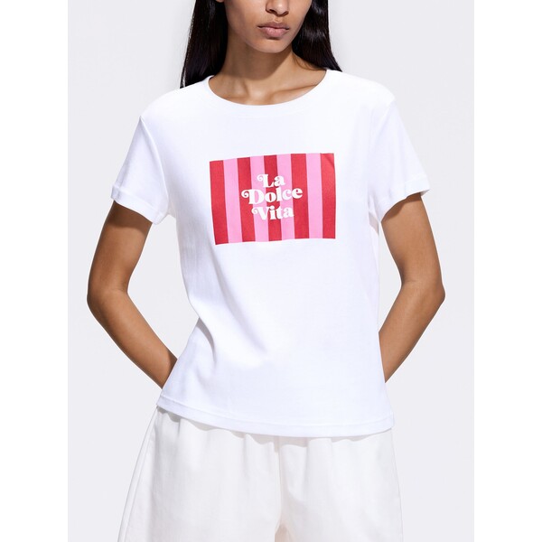 Reserved Bawełniany t-shirt z nadrukiem 213HT-00X