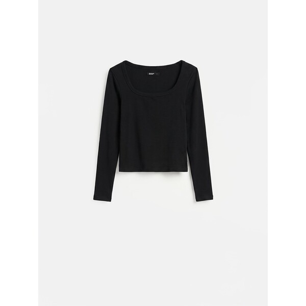 Reserved Gładki longsleeve z bawełną 006KF-99X