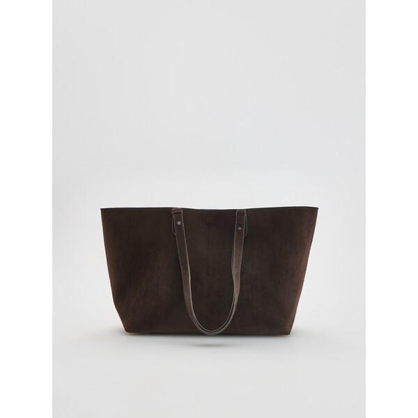 Reserved Torebka shopper z imitacji zamszu 4691Y-89X