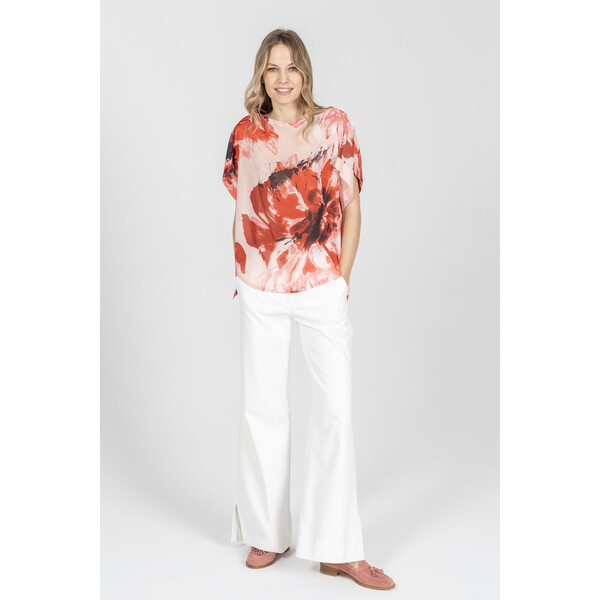 Deni Cler Elegancka bluzka w print W-DC-1211-F2-F4-36-1