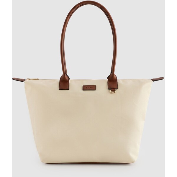 House Materiałowa torba shopper kremowa 415JF-02X