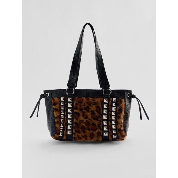 House Torba shopper z panterkową wstawką i nitami 441JF-MLC