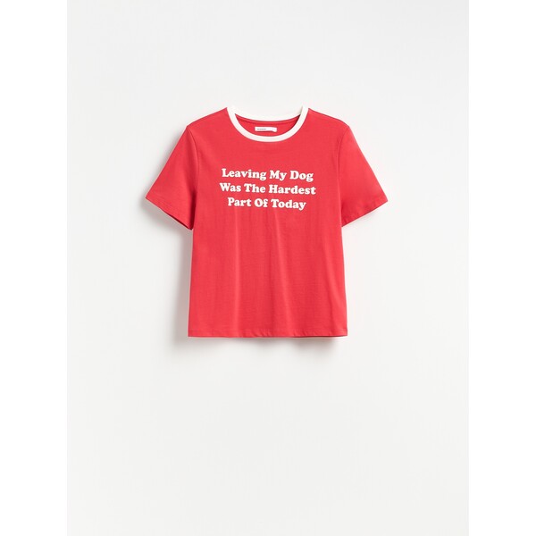Reserved Bawełniany t-shirt z nadrukiem 141KF-33X
