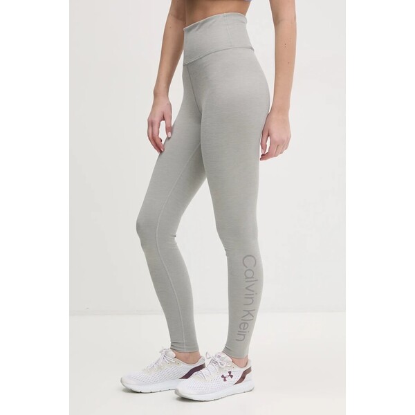 Calvin Klein Performance legginsy sportowe damskie  szare high waist LVGWS5L612
