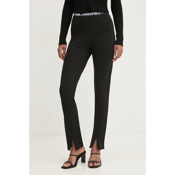 Karl Lagerfeld Jeans legginsy  damskie kolor czarny gładkie A1W10060
