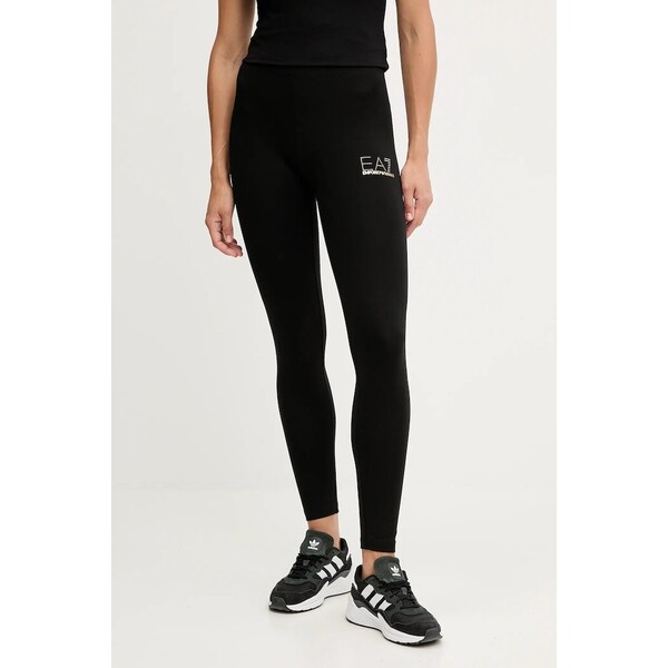 EA7 Emporio Armani legginsy damskie bawełniane z elastanem  czarne low waist 8NTP82.TJ01Z