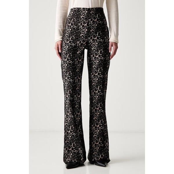 Joseph Ribkoff legginsy damskie z bawełną  brązowe high waist 263085