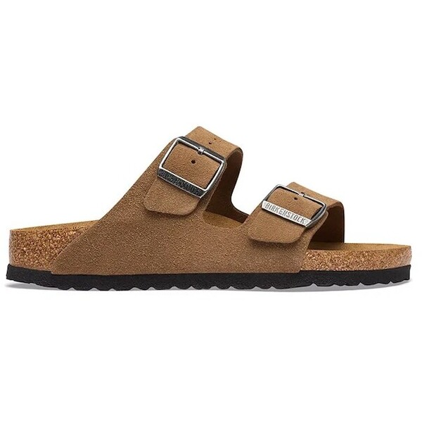Birkenstock klapki zamszowe Arizona Suede Leather  brązowe 1032678