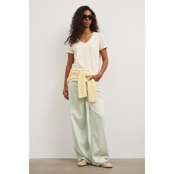 Medicine jeansy wide leg damskie  zielone RS26-SJD800