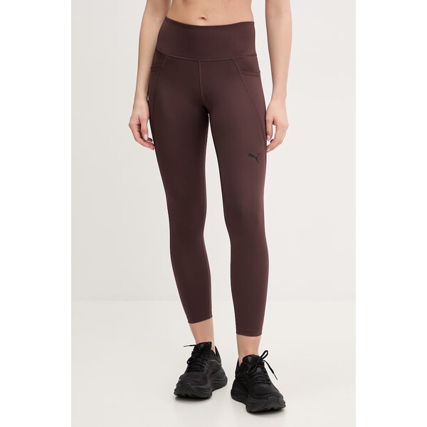 Puma legginsy sportowe damskie Essential Tight  brązowe high waist 525899