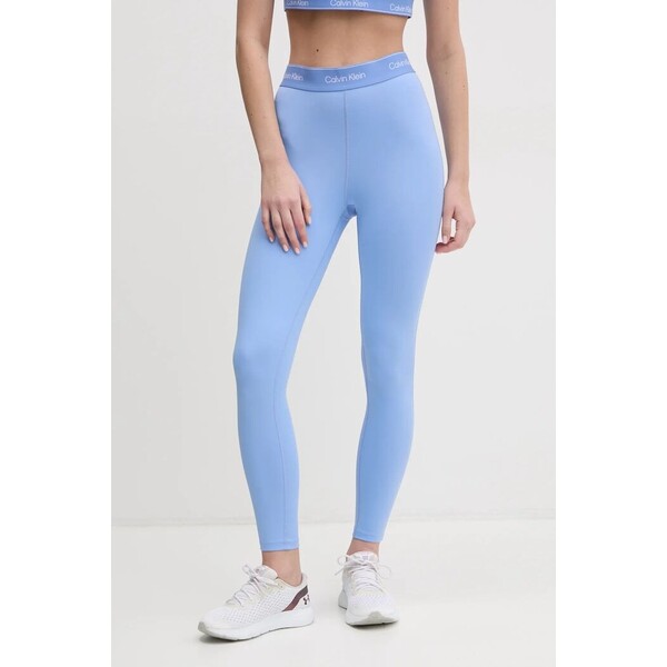 Calvin Klein Performance legginsy sportowe damskie  niebieskie high waist LVGWS5L609