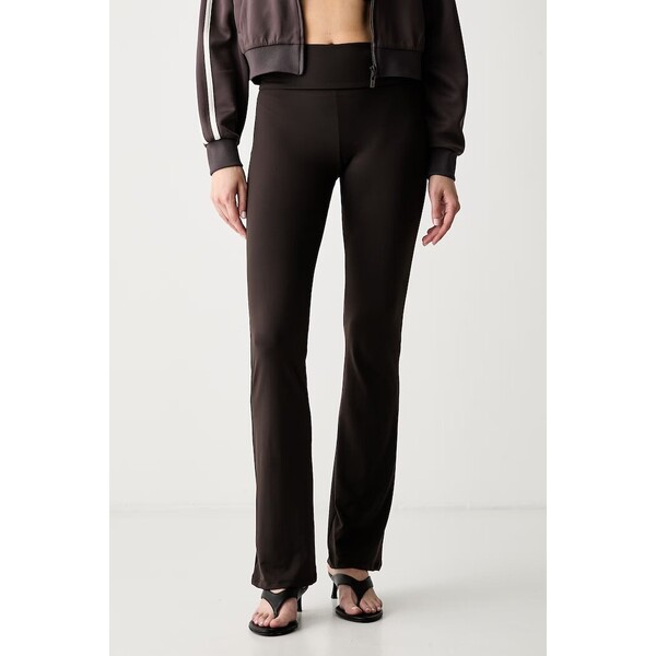 Guess legginsy damskie LOTUS  brązowe high waist V6YB24 K4713 V6YB24.K4713