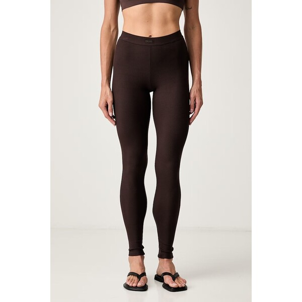Guess legginsy damskie z modalem BLOSSOM  brązowe high waist V6YB23 K4666 V6YB23.K4666