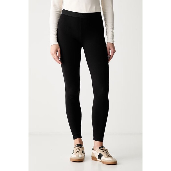 Guess legginsy damskie z modalem BLOSSOM  czarne high waist V6YB23 K4666 V6YB23.K4666
