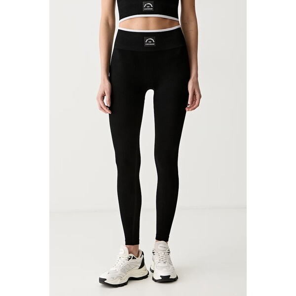 Karl Lagerfeld legginsy damskie  czarne low waist B3W10106