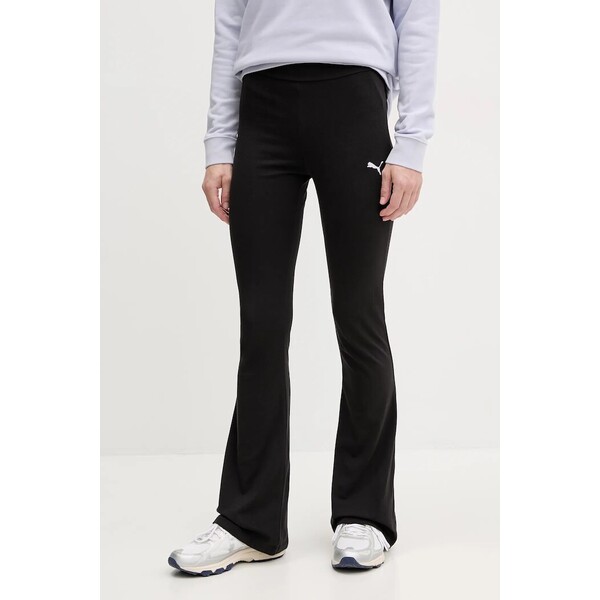 Puma legginsy sportowe damskie bawełniane z elastanem Flared Leggings  czarne high waist 631542