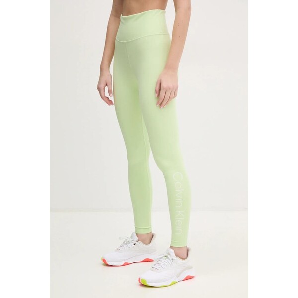 Calvin Klein Performance legginsy sportowe damskie  zielone high waist LVGWS5L612