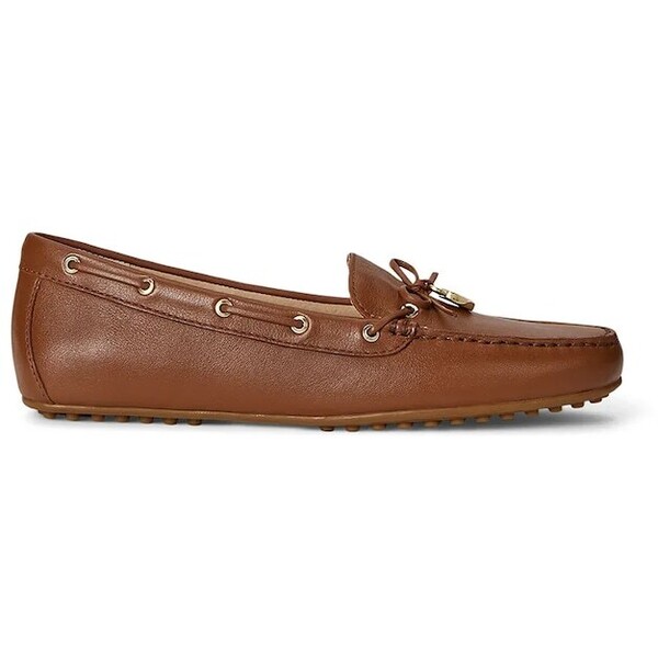 Lauren Ralph Lauren mokasyny skórzane Wylie  damskie kolor brązowy na płaskim obcasie 802967751002 802967751002.200