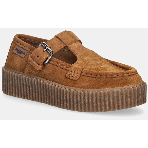 Weekend Max Mara półbuty zamszowe Wkasolista  damskie kolor brązowy na platformie 2615521174600 2615521174600.RBROWN