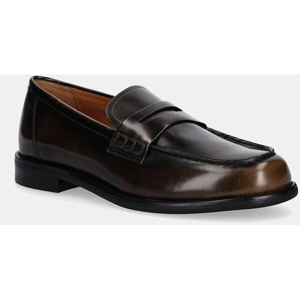 Vagabond Shoemakers mokasyny skórzane LINN  damskie kolor brązowy na płaskim obcasie 6036-004-30 6036.004.30