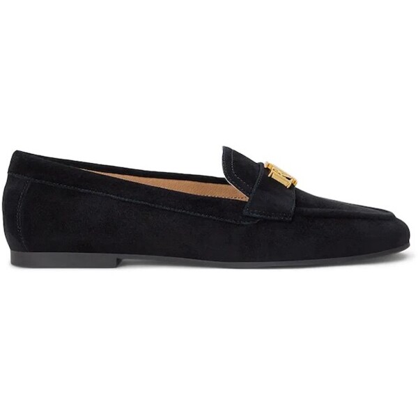 Lauren Ralph Lauren mokasyny zamszowe Averi III  damskie kolor czarny na płaskim obcasie 802946809005 802946809005.001