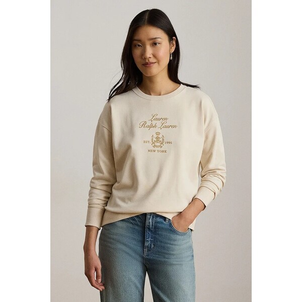 Lauren Ralph Lauren bluza damska z bawełną  beżowa 200P13944