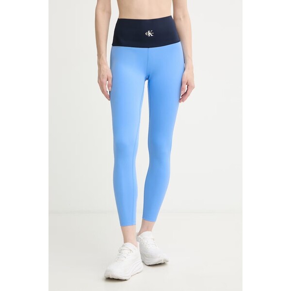 Calvin Klein Performance legginsy damskie  niebieskie high waist LVGWS6L604