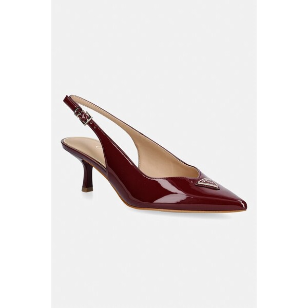 Guess szpilki skórzane YANNICKE  bordowe FLTYNN PAF05 FLTYNN.PAF05.RED