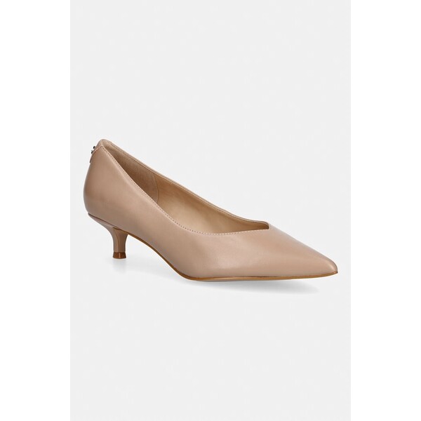 Guess szpilki na niskim obcasie skórzane CASEN  beżowe FLTCSE LEA08 FLTCSE.LEA08.BEIGE