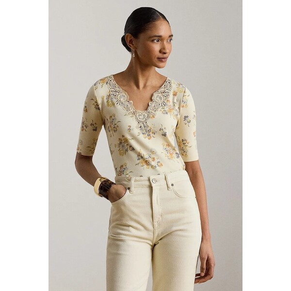 Lauren Ralph Lauren polo damskie z bawełną  beżowe 200P13913