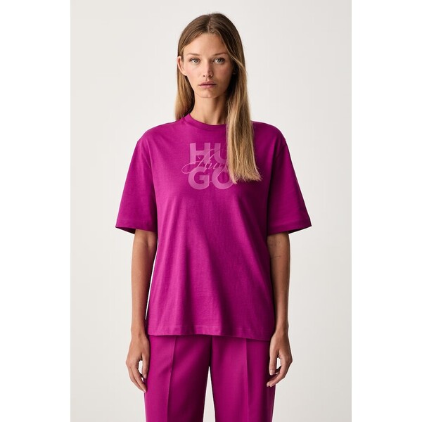 HUGO T-shirt damski bawełniany Dashire_5  różowy 50566678
