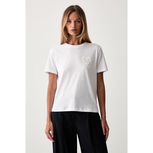 Twinset T-shirt damski bawełniany  biały 262TP2302