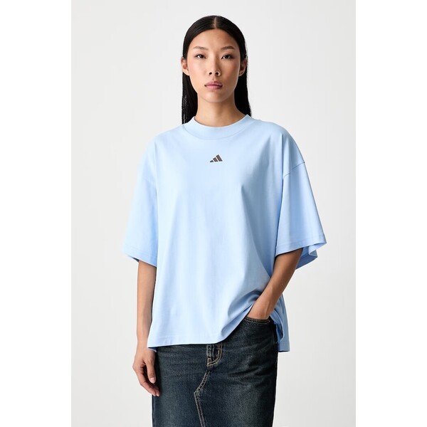 adidas T-shirt damski bawełniany Essentials  niebieski KX3167