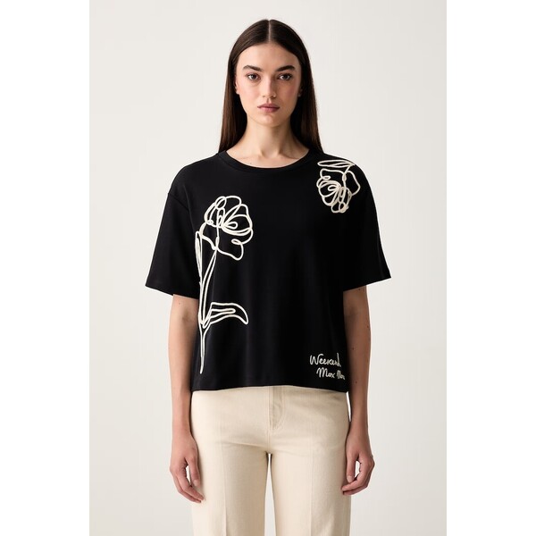 Weekend Max Mara T-shirt damski bawełniany WKDSALA  czarny 2625976051600