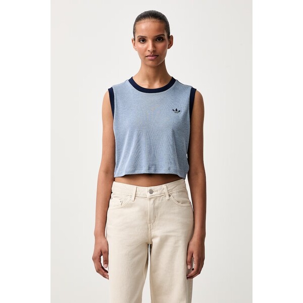 adidas Originals crop top damski z modalem Heather  niebieski KS6789