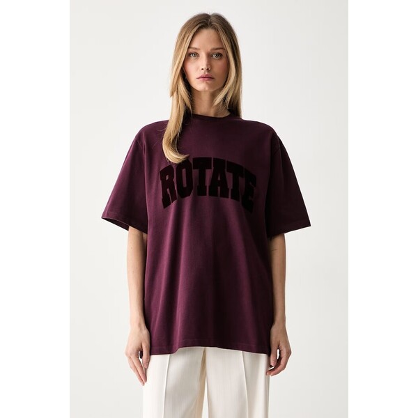 Rotate T-shirt damski bawełniany  fioletowy 1163602694