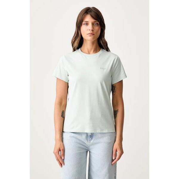 HUGO Blue T-shirt damski bawełniany Damatee_B  zielony 50575770