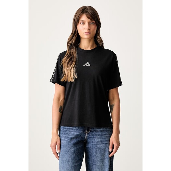 adidas T-shirt damski bawełniany Leopard Pack  czarny KH1550