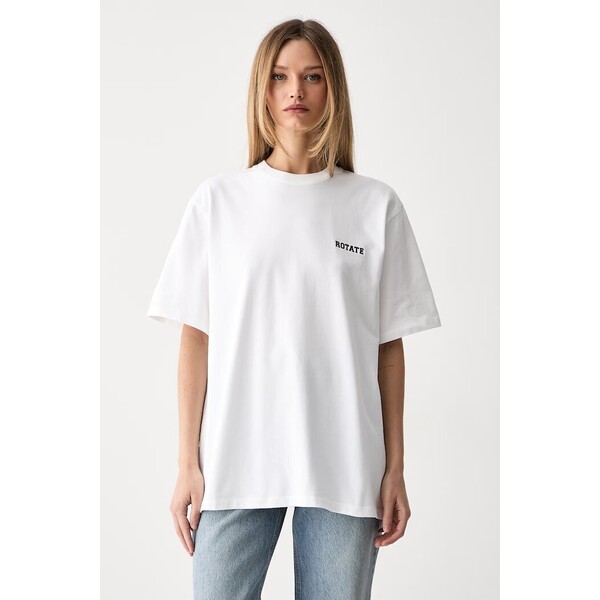 Rotate T-shirt damski bawełniany  biały 116363400