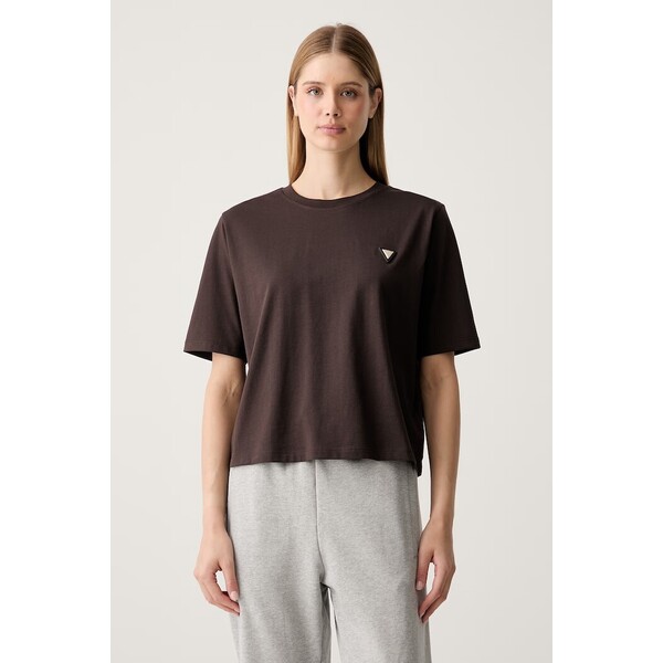 Guess T-shirt damski bawełniany  brązowy V4BI21 I3Z14 V4BI21.I3Z14
