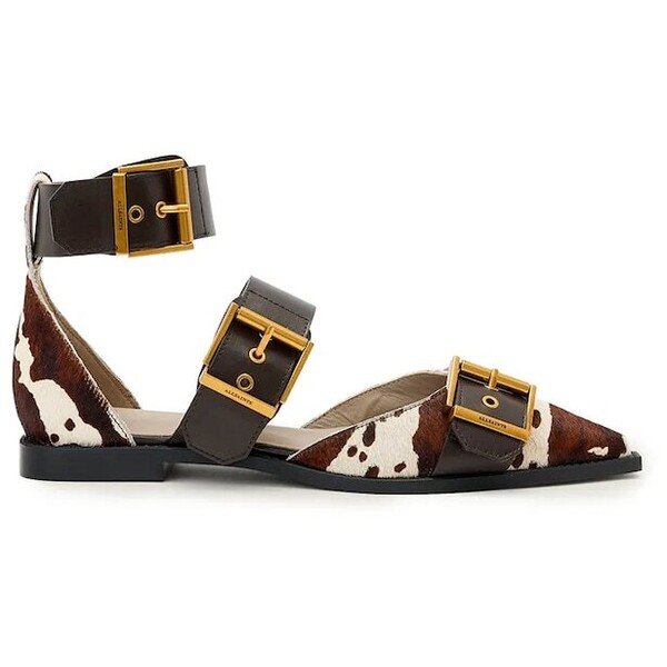 AllSaints baleriny skórzane Sutton Shoe  beżowe W108FE