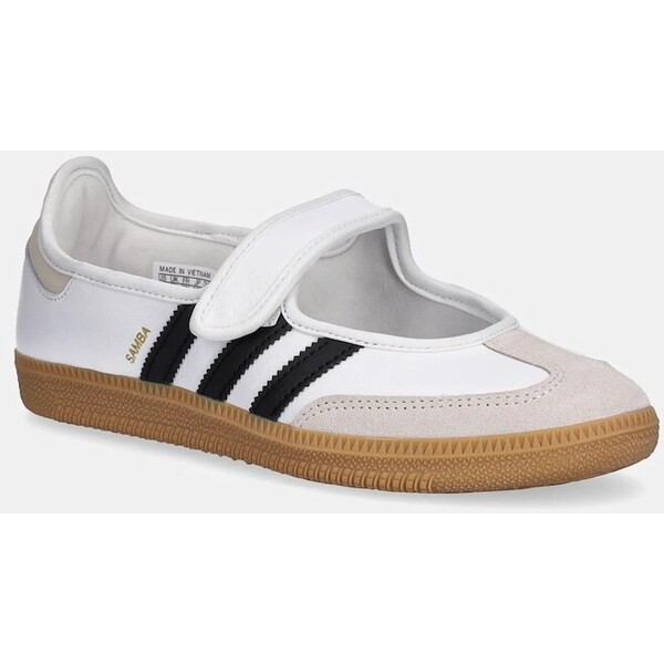 adidas Originals baleriny skórzane Samba Jane  kolor biały JR1402