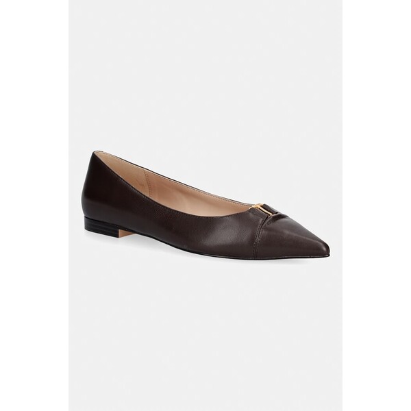 Twinset baleriny skórzane  brązowe 262TCP010 262TCP010.13411